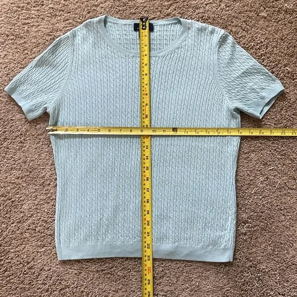 Brooks Bothers silk & cashmere sweater & cardigan set, light aqua - Picture 8 of 9